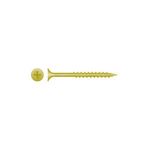 Intercorp #10 x 3-3/4" Phillips Bugle Head Coarse Thread Deck Screws, Yellow Zinc - 800 Qty