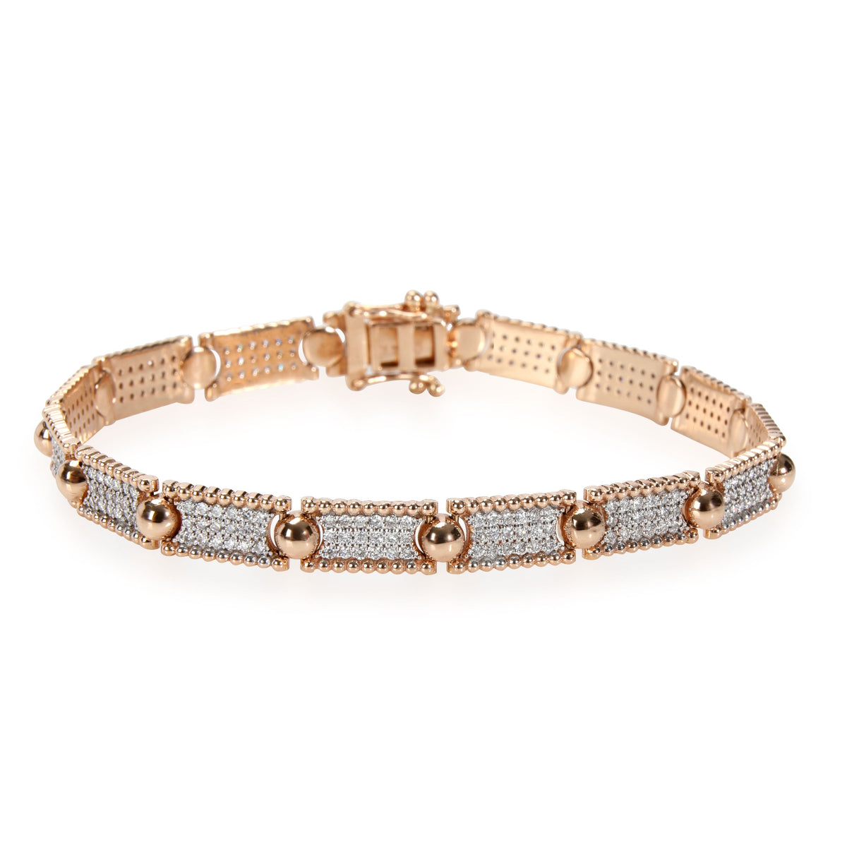 Kismet by Milka Diamond Sectioned Beaded Bracelet in 14K Rose Gold 1.32 CTW