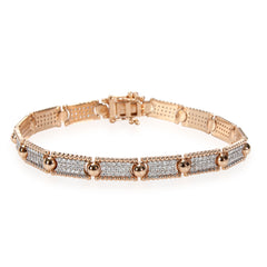 Kismet by Milka Diamond Sectioned Beaded Bracelet in 14K Rose Gold 1.32 CTW
