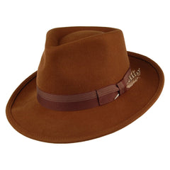 Brixton Swindle III Fedora Hut - Kaffee