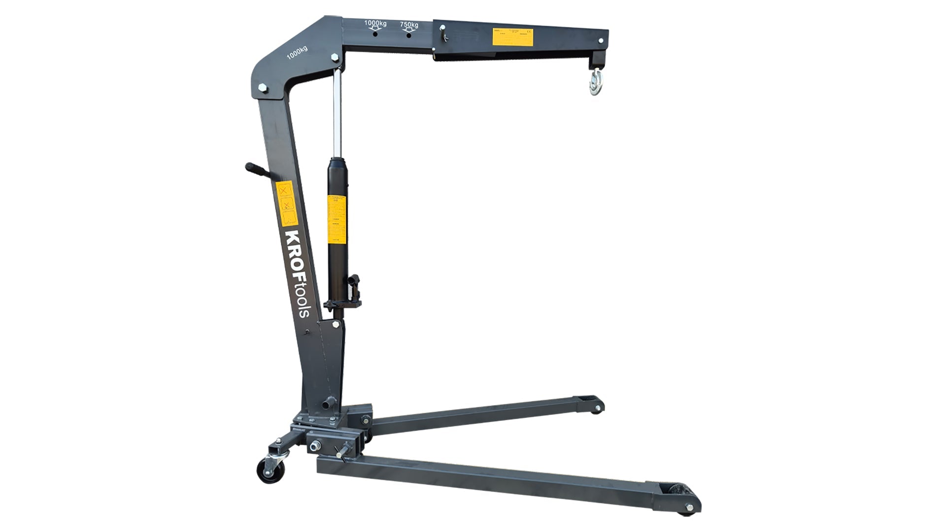 KROFtools 1.000 kg Hydraulik Werkstattkran – klappbar, extra flach ≤ 85mm - 4863 - K-4863