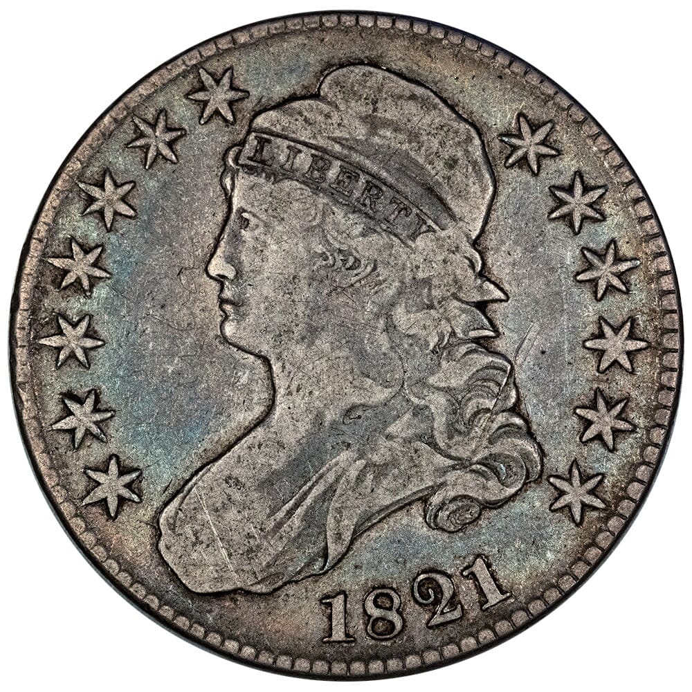 1821 Capped Bust Half Dollar ~ Overton 101a [R1] - Fine+ Details