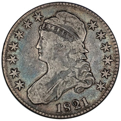 1821 Capped Bust Half Dollar ~ Overton 101a [R1] - Fine+ Details