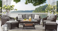 Member's Mark Toronto 6-Piece Patio Deep Seating Set with Sunbrella Fabric - Gray - Eshop House LLC