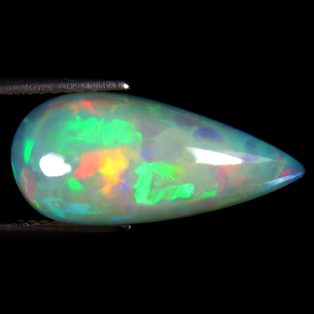 5.68 ct Marvelous Pear Cabochon (20.35 x 9.21 mm) Ethiopian Rainbow Opal