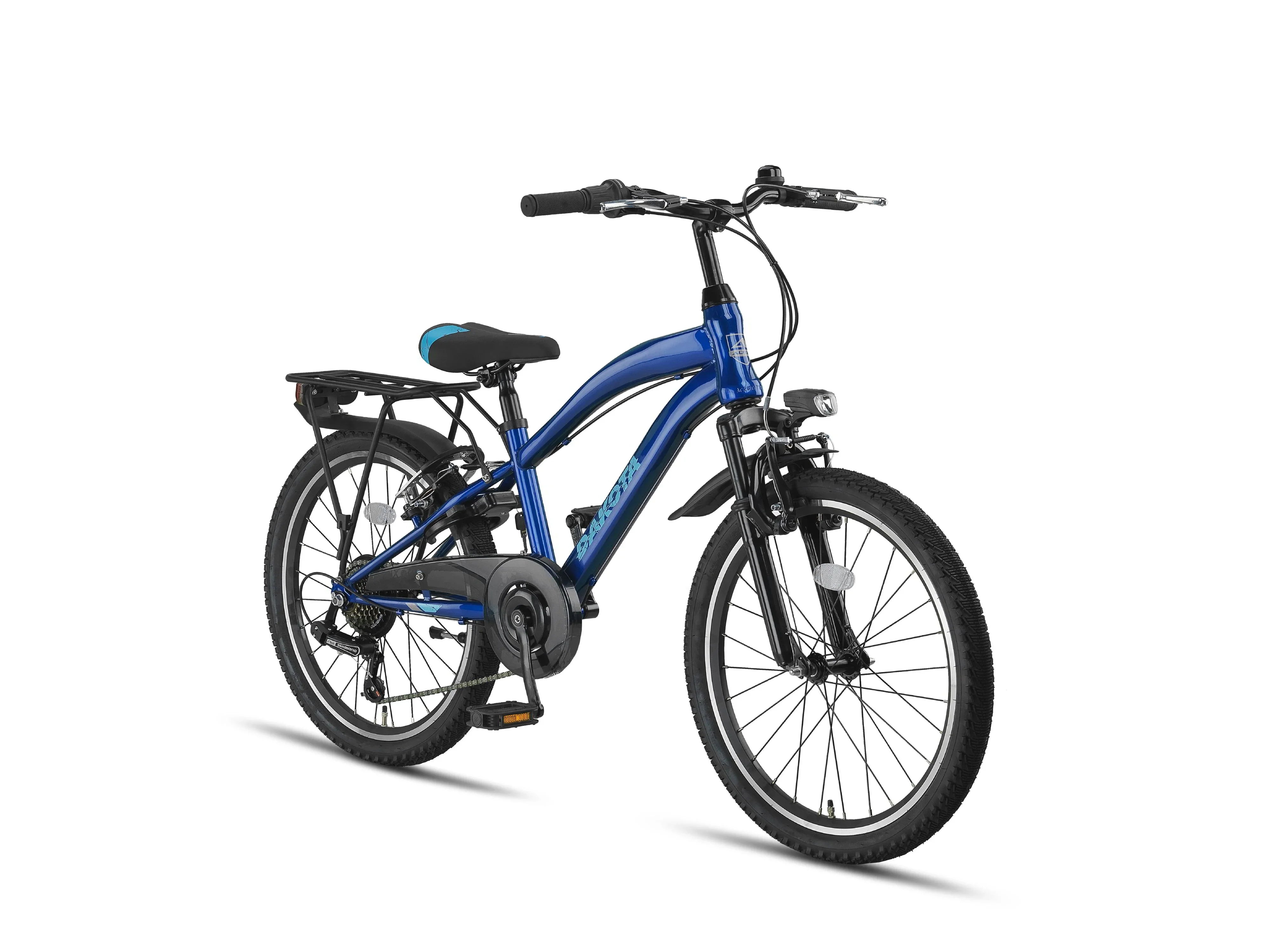 22 Zoll Kinderfahrrad, Altec Dakota mit Gepäckträger, 7 Gang Shimano, MTB Jungen, navy blue