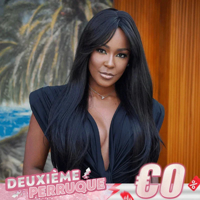 Straight 180% Density Brazilian Human Hair Bangs Wig