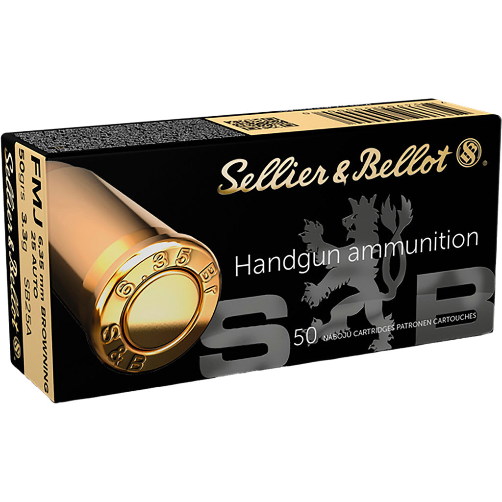Sellier & Bellot Pistol Ammo 25 Auto/6.35 Browning 50gr. FMJ 50 rd.