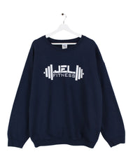 Gildan Gym Print Sweater Blau XL