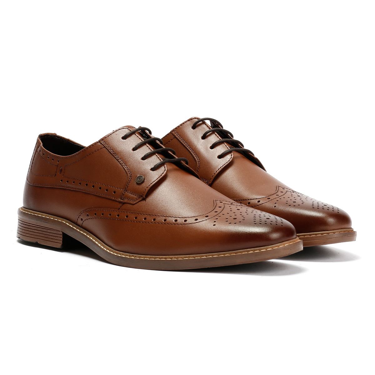 Lambretta Stockton Chaussures En Cuir Pour Hommes Brunes À Lacets