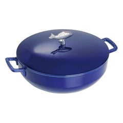 STAUB SPECIALITIES 4.75 L CAST IRON ROUND BOUILLABAISSE POT, DARK-BLUE - 40510-326 - Kitchen Equipped