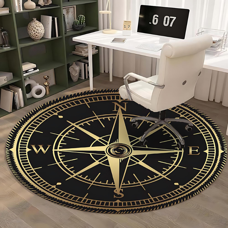 Carvallo – Elegant rund Matta Med Modern Kompassdesign För Alla Rum Carvallo