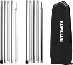 KOMCLUB 78" Tent Poles Adjustable Tarp Poles Stainless Steel Camping Poles