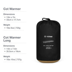 Helinox Cot Warmer Insulation Layer Camping Cots, Regular, Black/Coyote Tan