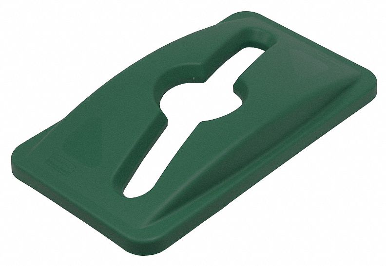 Rubbermaid Slim Jim Series All-Purpose Recycling Top, Rectangular, Dome, 23 gal, Green - 1788373