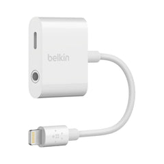 Belkin 3.5mm RockStar Lightning Charger and AUX Port 4" - White