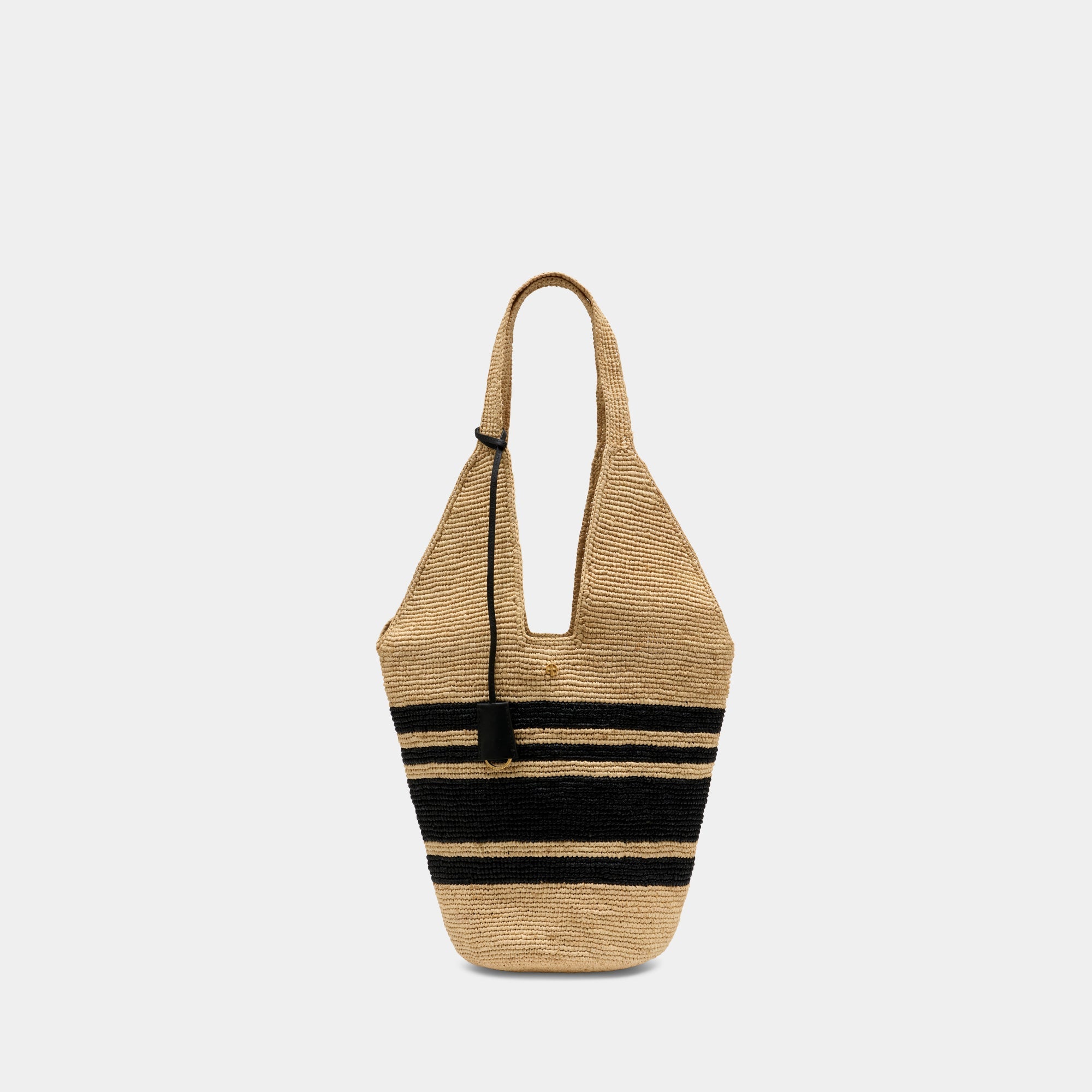 Leah Stripes Hobo Bag - ANINE BING - Raffia - Multi