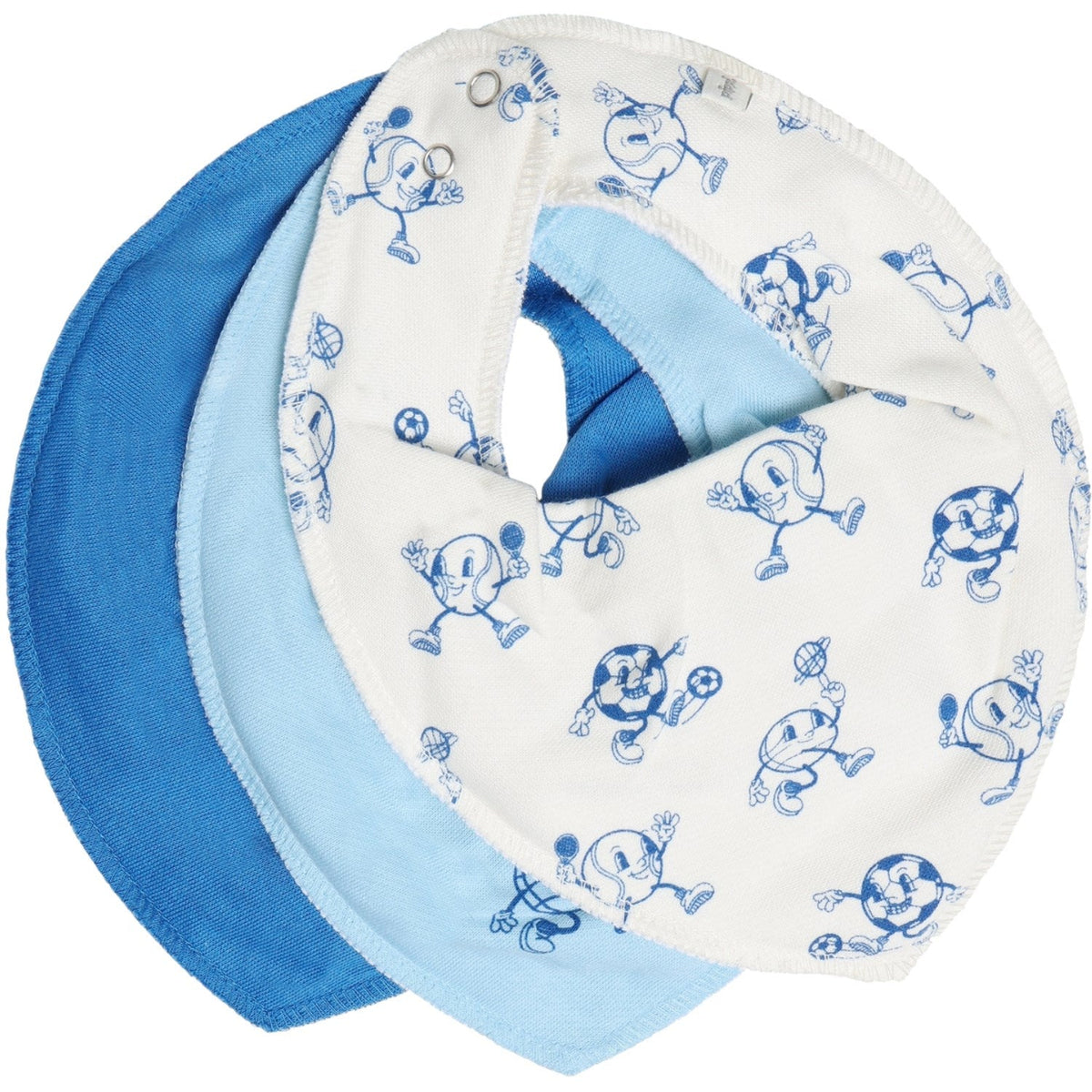 Pippi Light Dusty Blue Bandana Bib Boy -Aop (3-Pack)