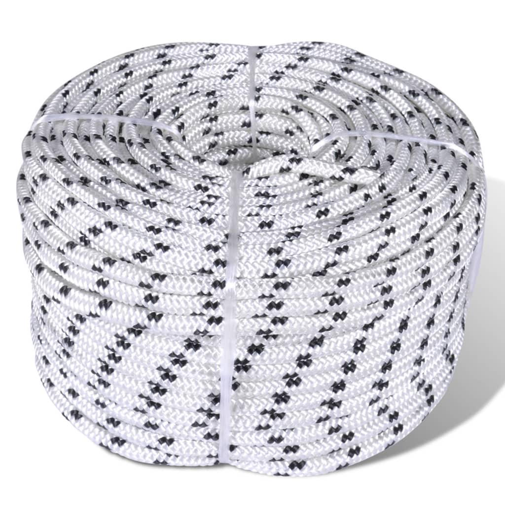 Corde de bateau tressée Polyester 6 mm 250 m blanc 02_0003382 - Helloshop26