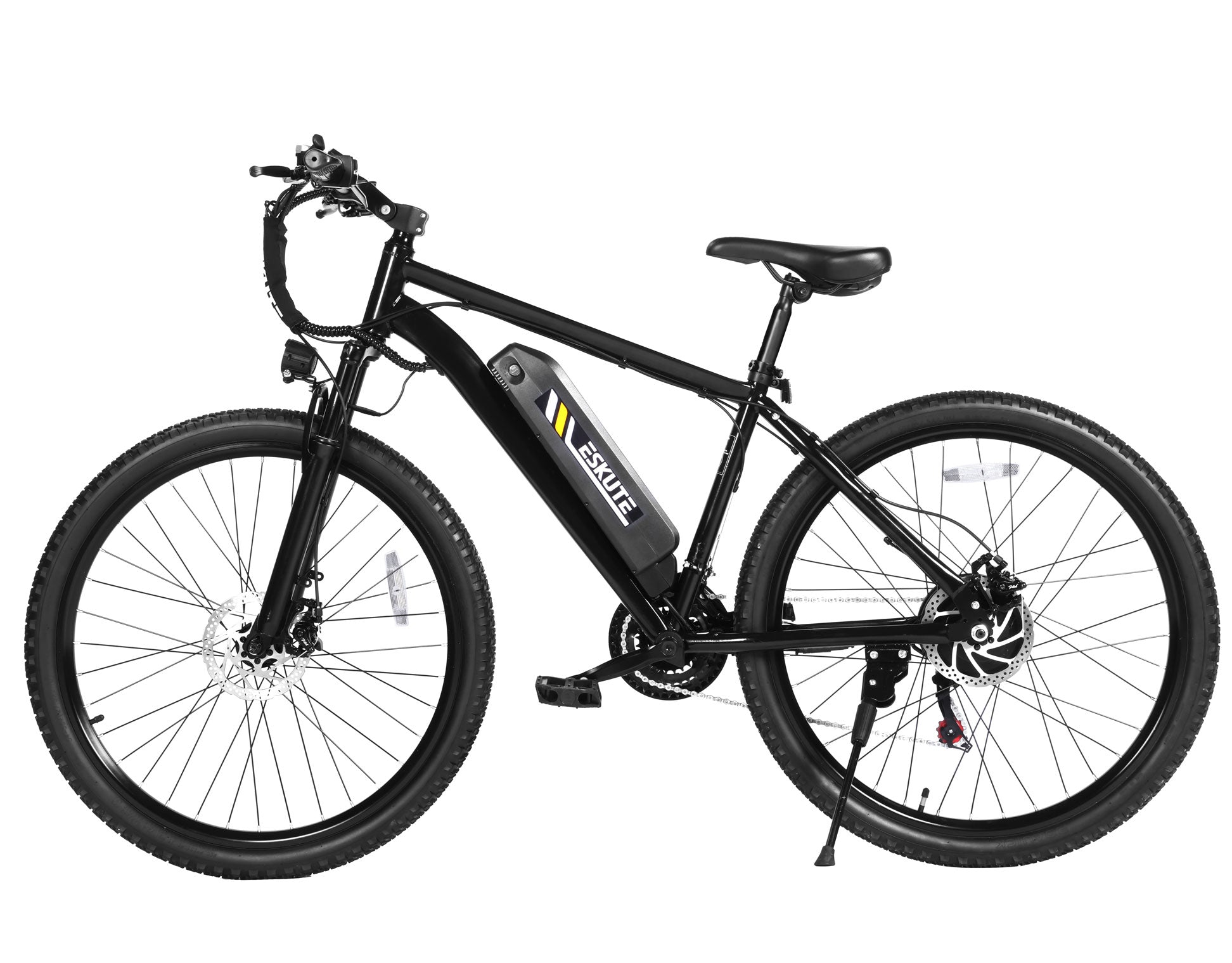 Black electric bicycle on a white background