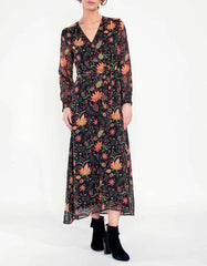 Robe longue fluide voile imprimée MALADA