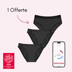 pack 2 culottes menstruelles arya détachables et 1 léa noir offerte