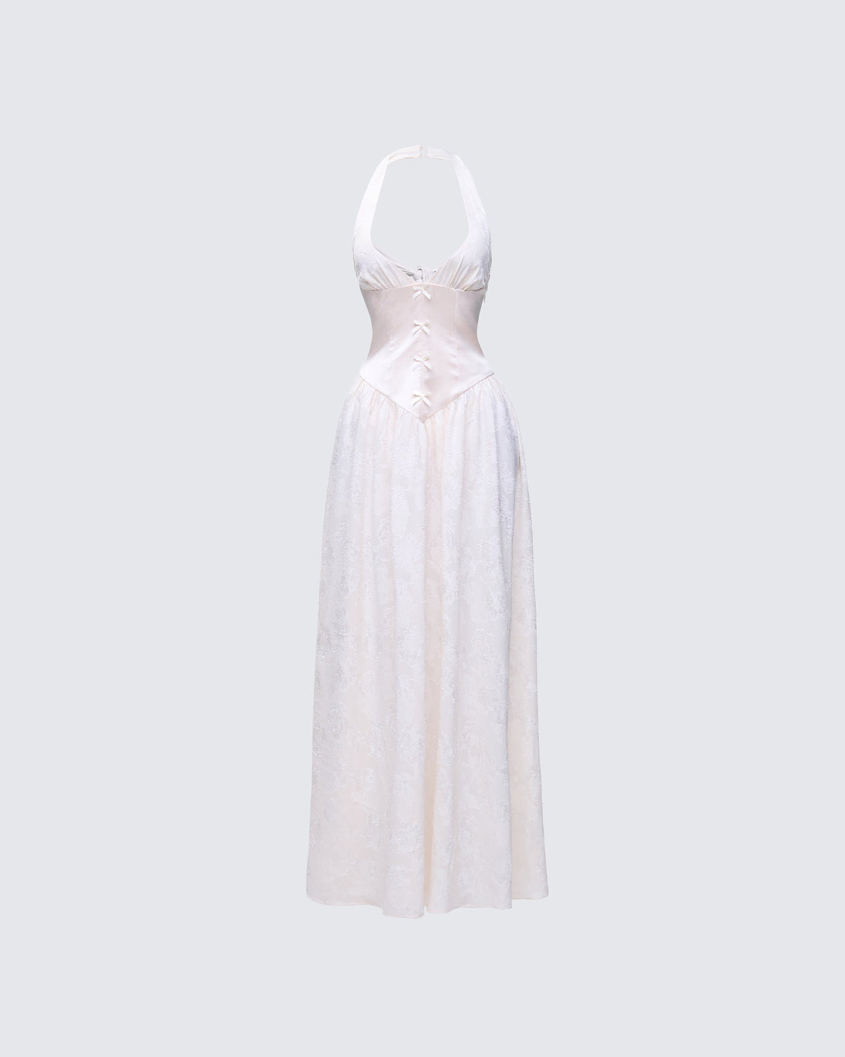 Avalon Ivory Corset Plunge Maxi Dress product front
