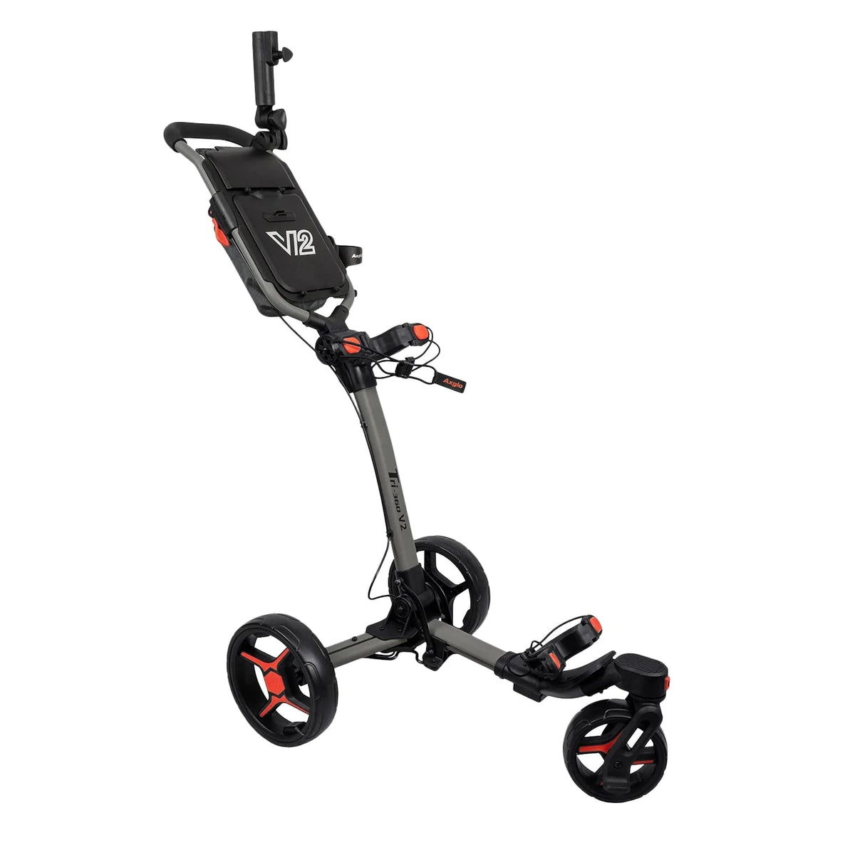 Axglo Tri-360 V2 Golf Trolley | Black/Red