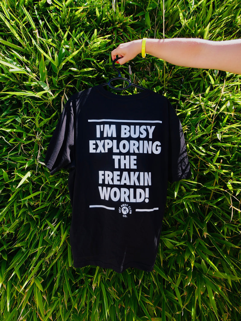 BUSY EXPLORING T-Shirt - BLACK