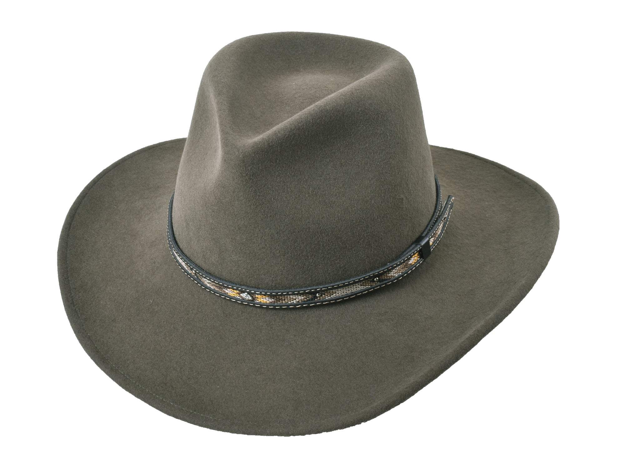 Coltrane Wool Felt Fedora. Wide Brim - Bigalli Hats USA - Flyclothing LLC