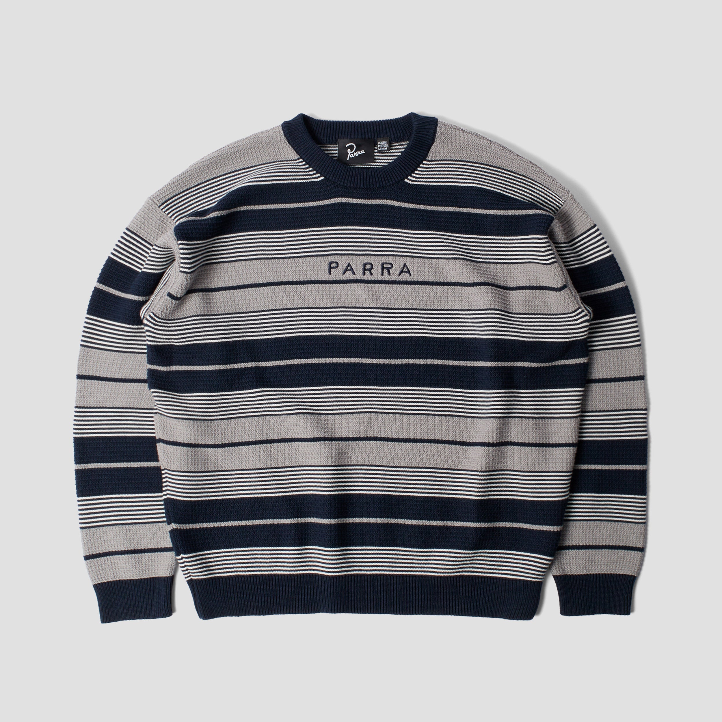 By Parra Neatly Striped Knitted Pullover Navy Blue