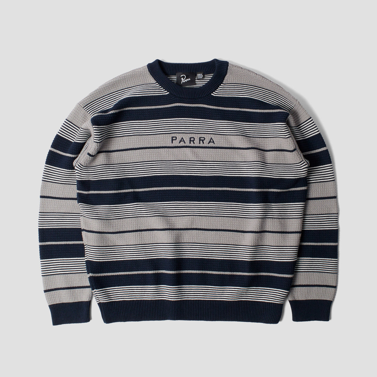 By Parra Neatly Striped Knitted Pullover Navy Blue