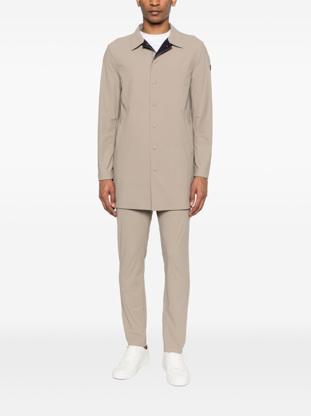 Distretto 12 Reversible Men's Trench Coat Beige-Blue