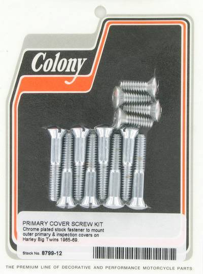 Primary cover screw kit, stock | Color: chrome | Order Number: C8799-12 | OEM Number: 2345