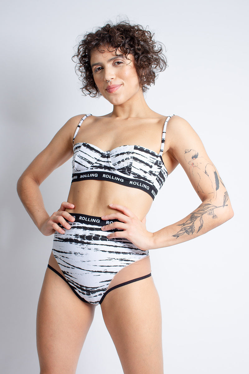 Rolling Alpha Balconette Top - Zebra-Rolling-Pole Junkie