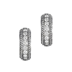 Penny Preville 18K White Gold Diamond Huggie Hoops