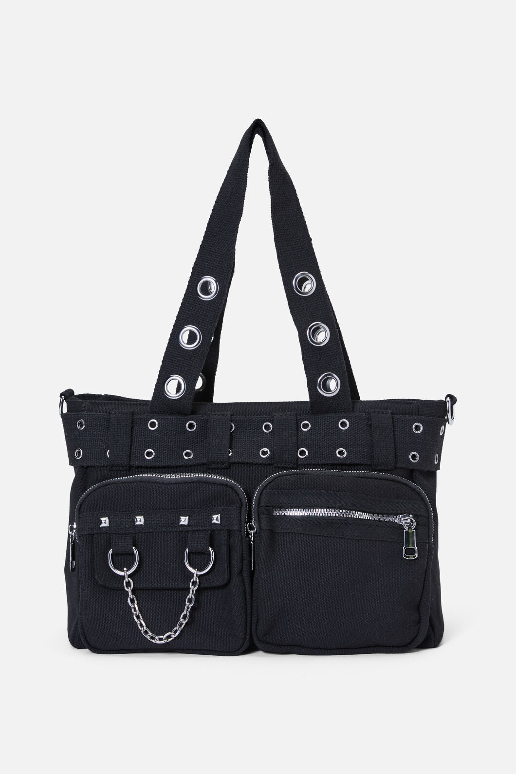 Dangerfield - Canvas Stud Pocket Bag - black