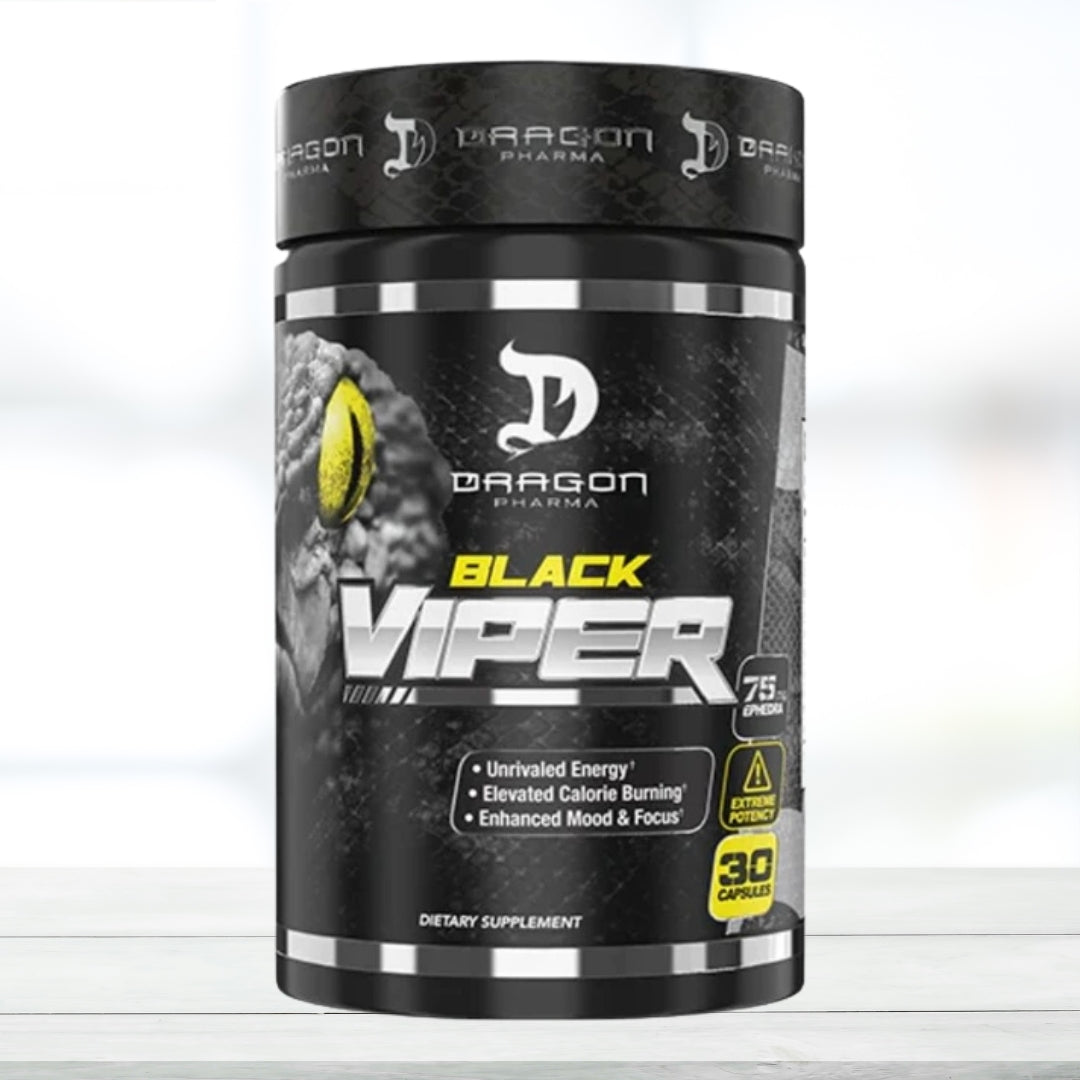 Dragon Pharma Black Viper | Advanced Thermogenic Support | 30 Capsules | Energy & Metabolism Formula - The Muscle Kart.com