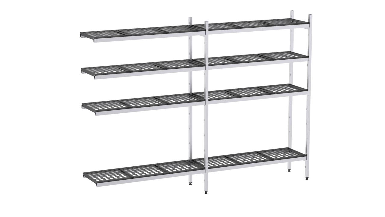 Rayonnage aluminium angle 2444x370 1700 4 niveaux- DISTFORM - EAA00074