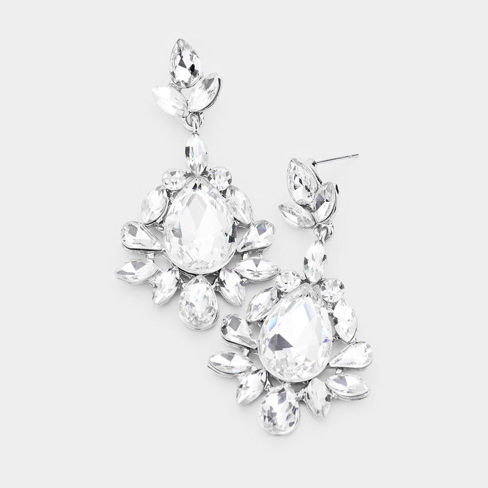 Crystal Dangle Prom Earrings | Pageant Earrings