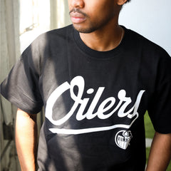 Edmonton Oilers Unisex Peace Collective Spirit Black Oversized Heavyweight T-Shirt