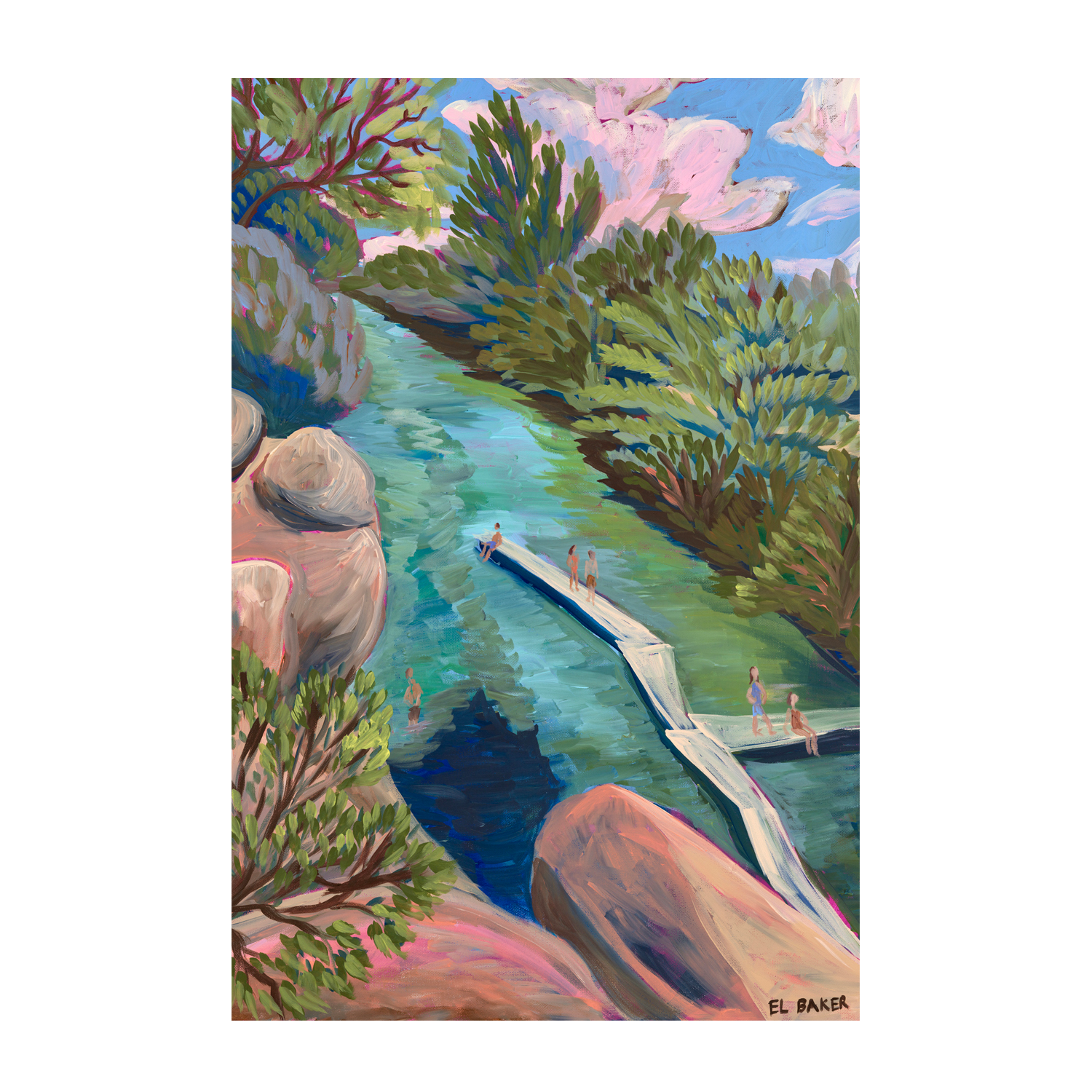 wall-art-print-canvas-poster-framed-Waterfall Slide , By Eleanor Baker-1