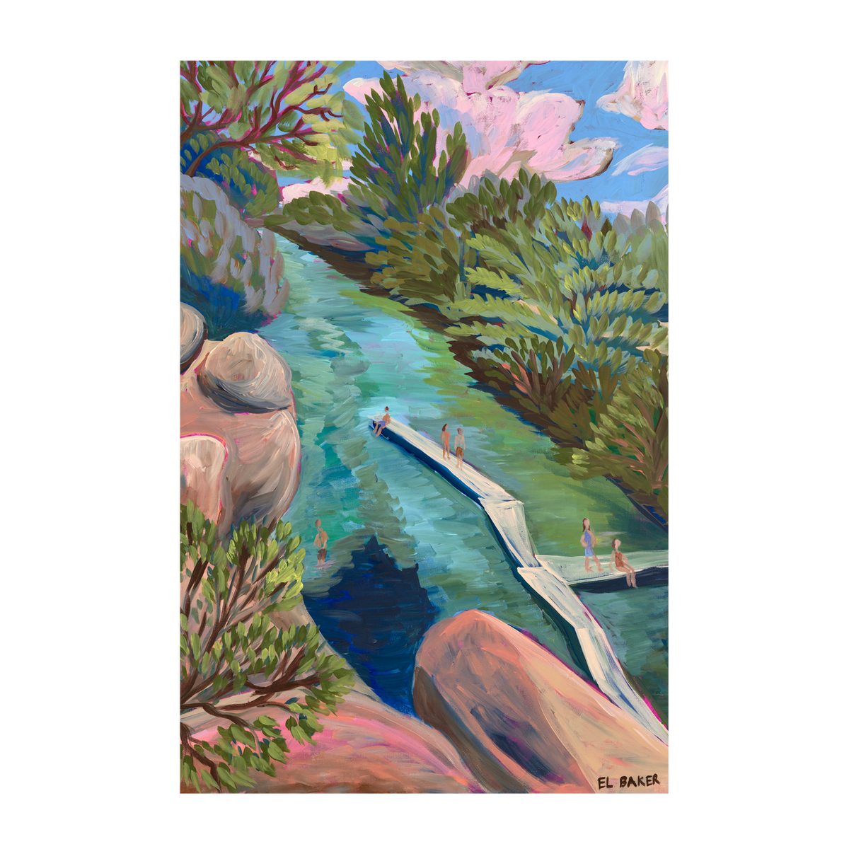wall-art-print-canvas-poster-framed-Waterfall Slide , By Eleanor Baker-1