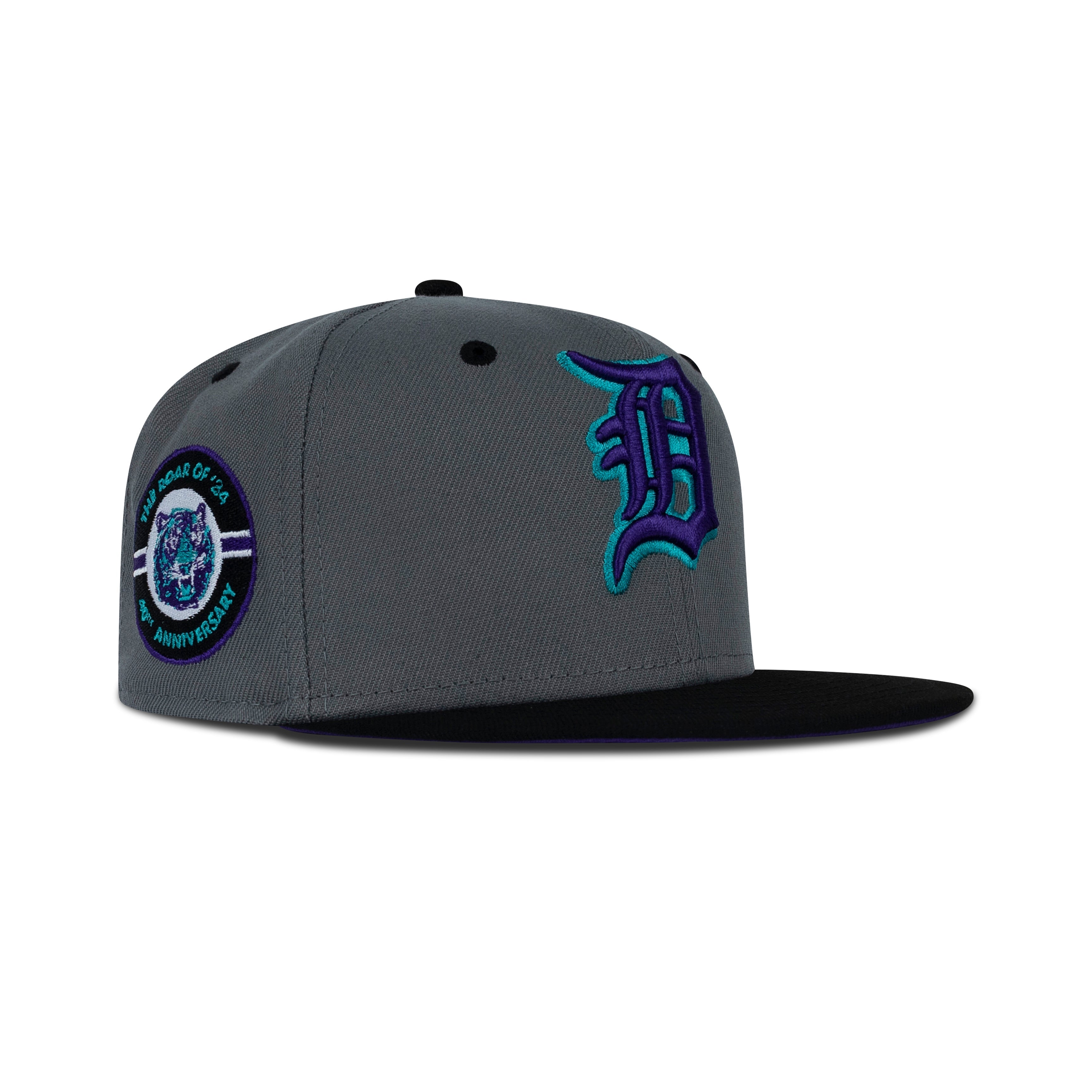 New Era Detroit Tigers Fitted Purple Bottom "Storm Grey Black Purple" (40th Anniversary Embroidery)
