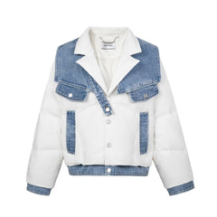13DE MARZO Denim Shoulder Down Jacket - 13DE MARZO
