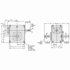 Grove Gear® Serie NH - Reductor de gusano de hierro de reducción simple y carcasa estrecha Ironman® NH8150033.00