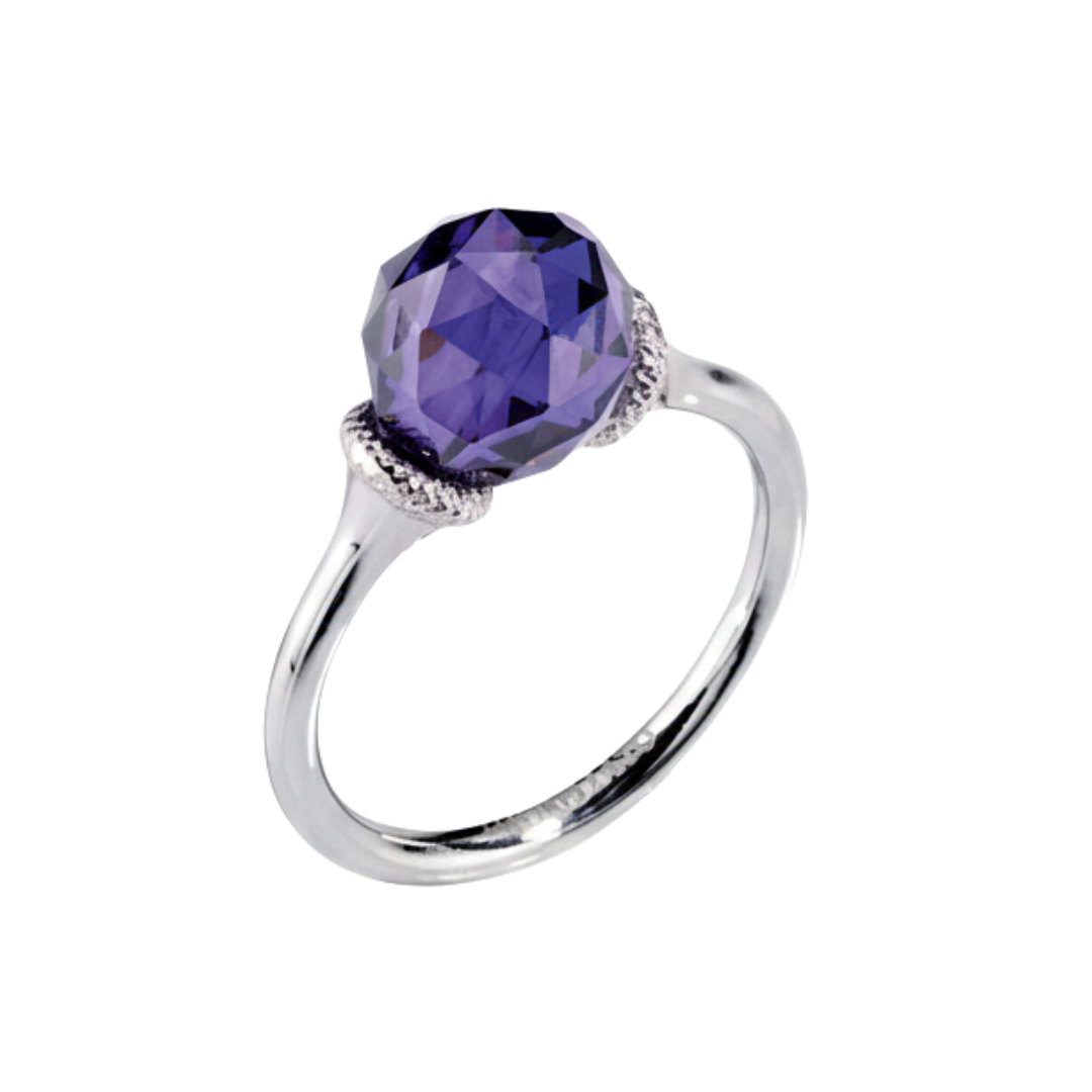 Anello Morellato In Acciaio Con Zircone Viola