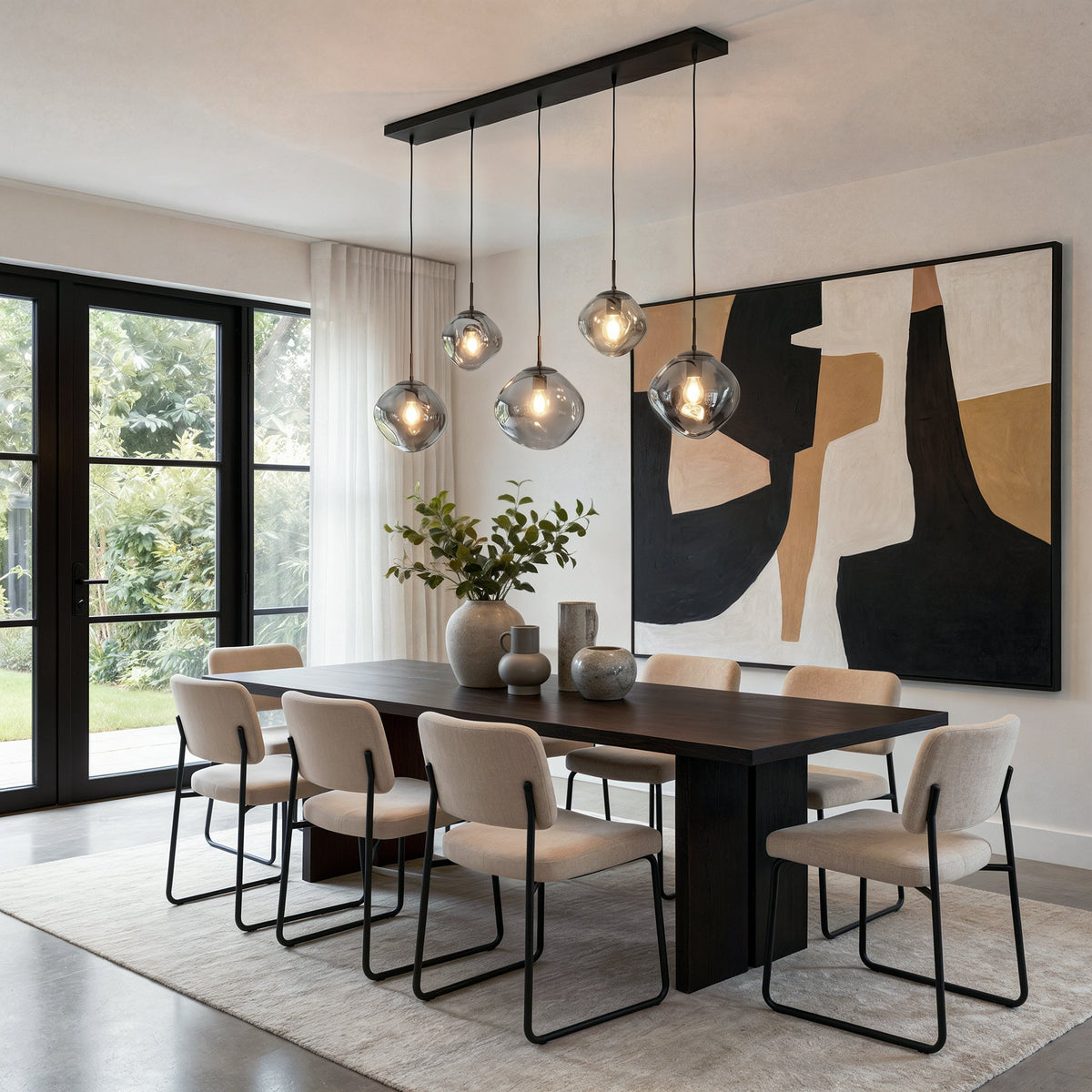 Hanglamp Diora 5-lichts Smoke Glas Meubelista
