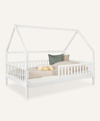 Hausbett Buche 200x120 cm weiß.