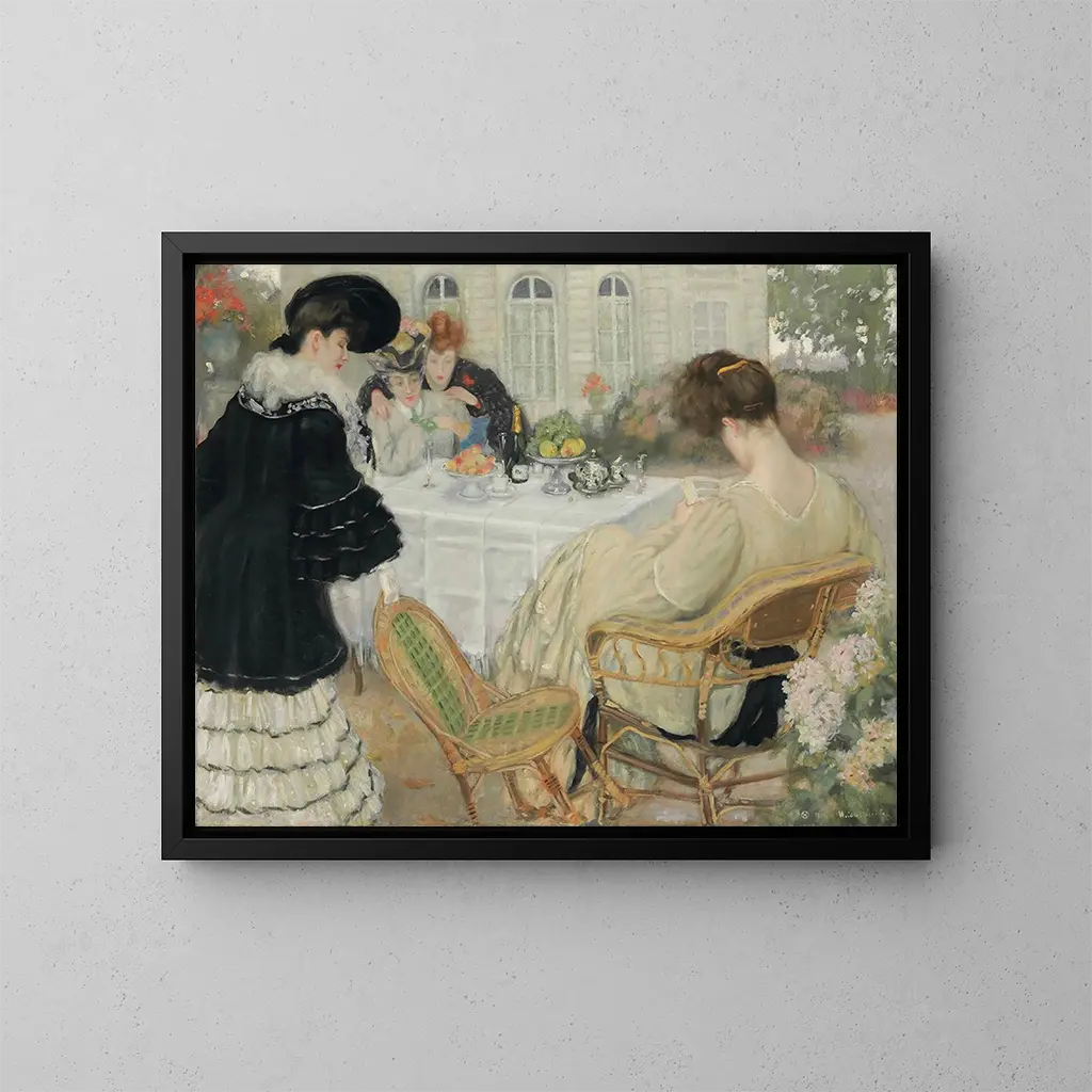 Dames prenant le thé - Henry Caro-Delvaille — tableau encadré au mur
